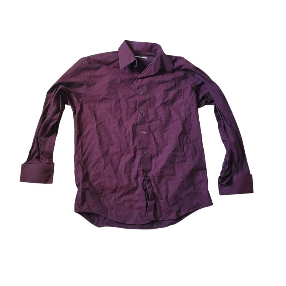 Pronto‎ Uomo Men's Size 15 22/23 Long Sleeve Shirt Formal French Cuffed Cotton